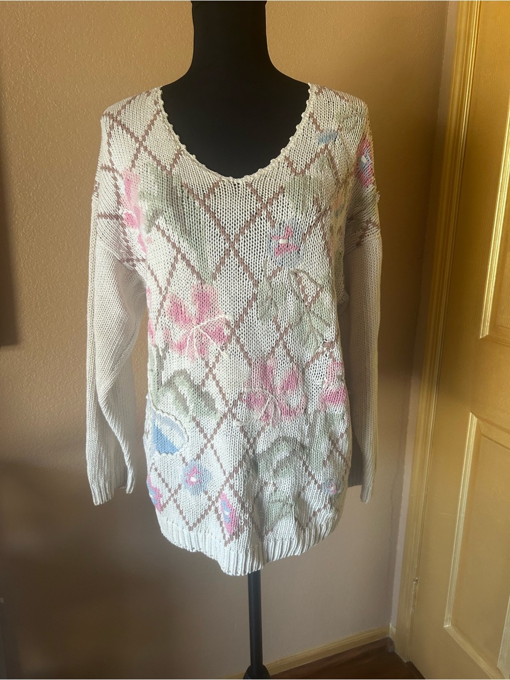 Floral knit sweater